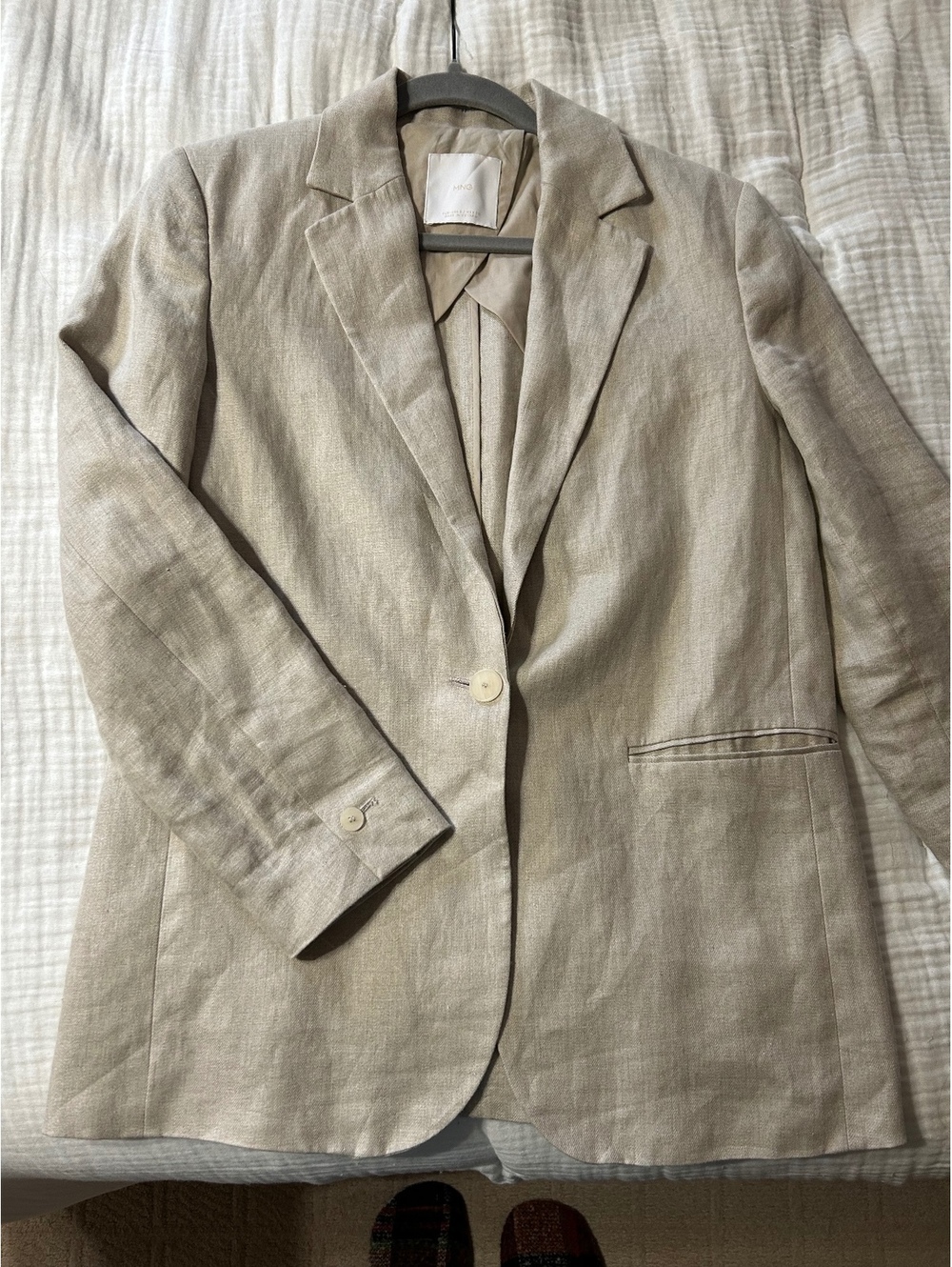 Mango MNG Linen one button Blazer Suit Jacket